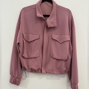 Yogalicious Pink Scuba Athletic Zip Up Sweatshirt; woman’s medium